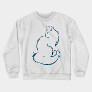 Ornate Abstract Cat Colorful Illustration Crewneck Sweatshirt